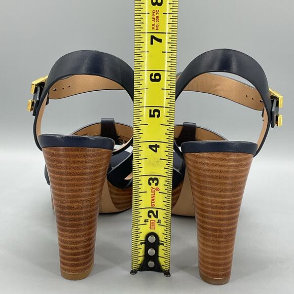 NEW Lauren Ralph Lauren Women’s Soffia Nappa Leather Sandals Navy Size 9.5B - Picture 4 of 10